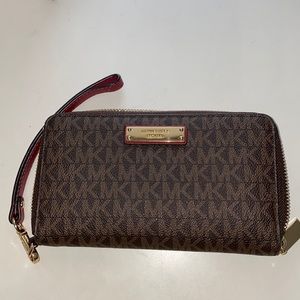 MK- monogram wristlet wallet